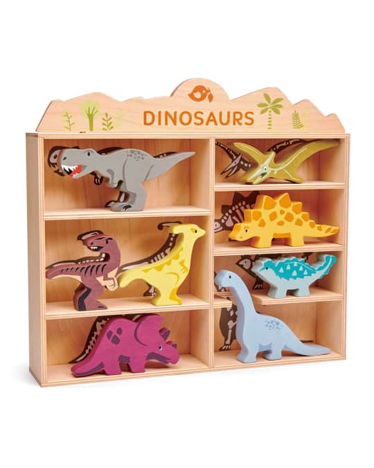 Kid's 8-Piece Dinosaur Toy Set w/ Display Shelf