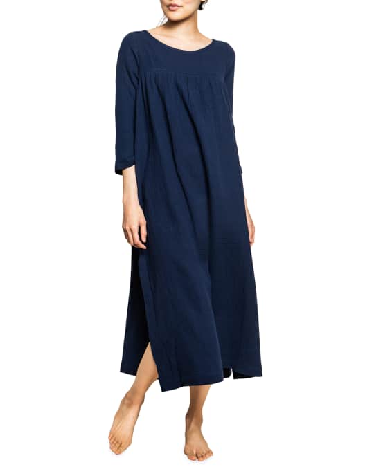 Petite Plume Provence 3/4-Sleeve Gauze Nightgown | Neiman Marcus