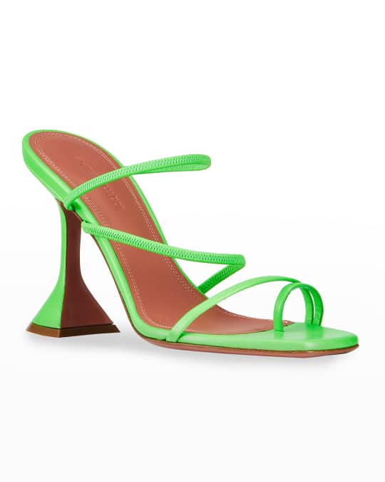 Neon green strappy sandals clearance