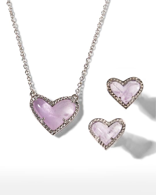 Kendra scott heart necklace on sale and earring set