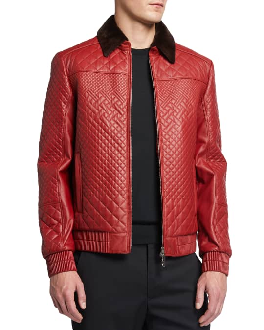 Neiman marcus red leather jacket sale