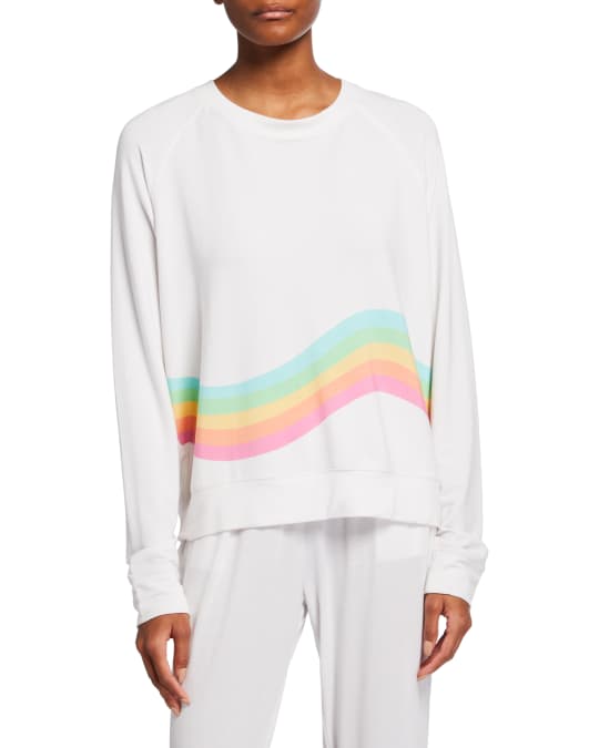 Stripe & Stare Swirl Jersey Lounge Sweatshirt | Neiman Marcus
