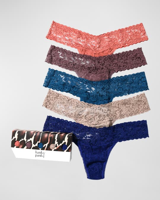 Hanky Panky 5-Pack Low-Rise Multicolor Lace Thongs