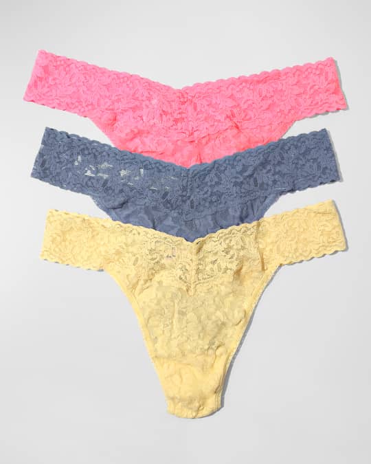 Hanky Panky 3-Pack Original-Rise Multicolor Lace Thongs