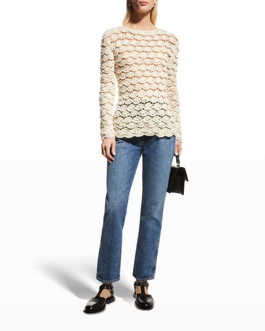 Stella Pardo Claire Crochet Alpaca Sweater | Neiman Marcus