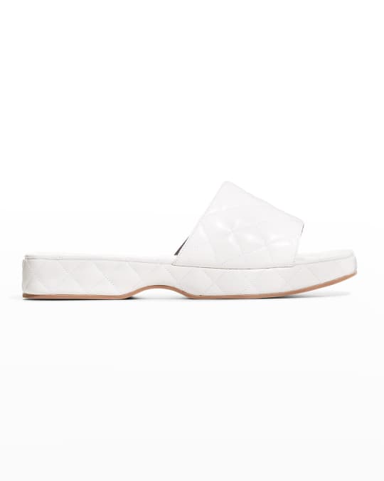 BY FAR Lilo Quilted Leather Slide Sandals | Neiman Marcus