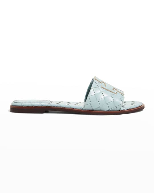 Tory Burch Ines Woven Leather Medallion Sandals Neiman Marcus