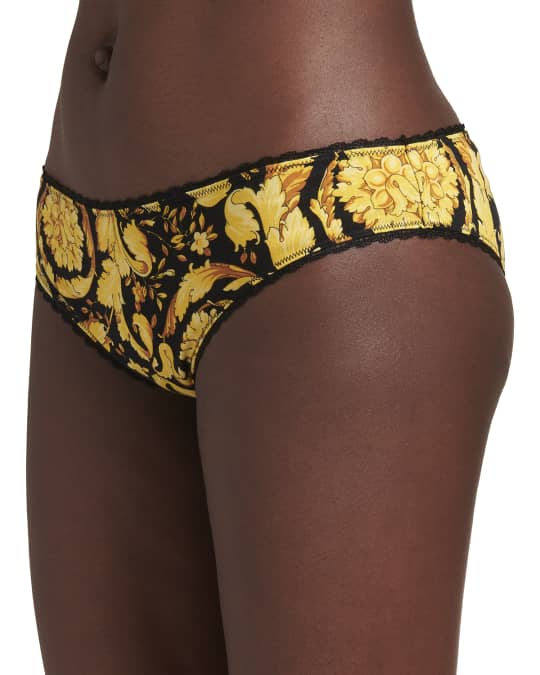 Versace Barocco-Print Bikini Briefs | Neiman Marcus