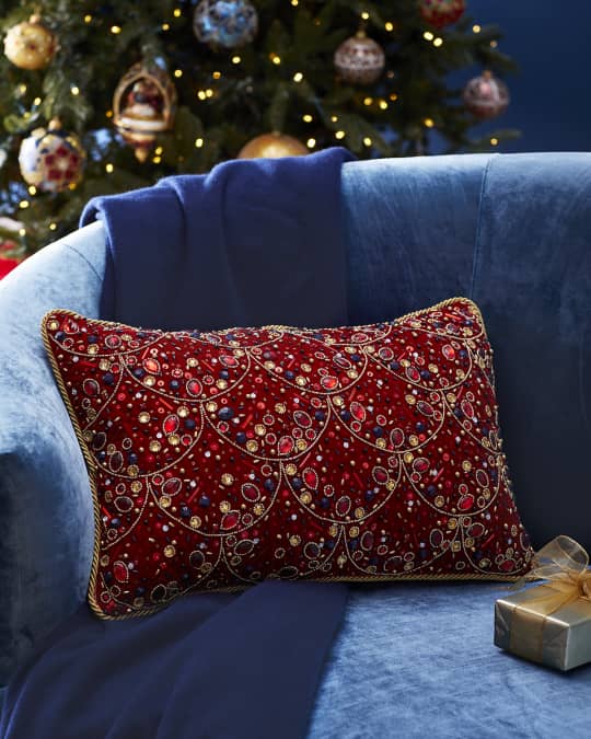 Kim Seybert Royal Holiday Throw Pillow Neiman Marcus