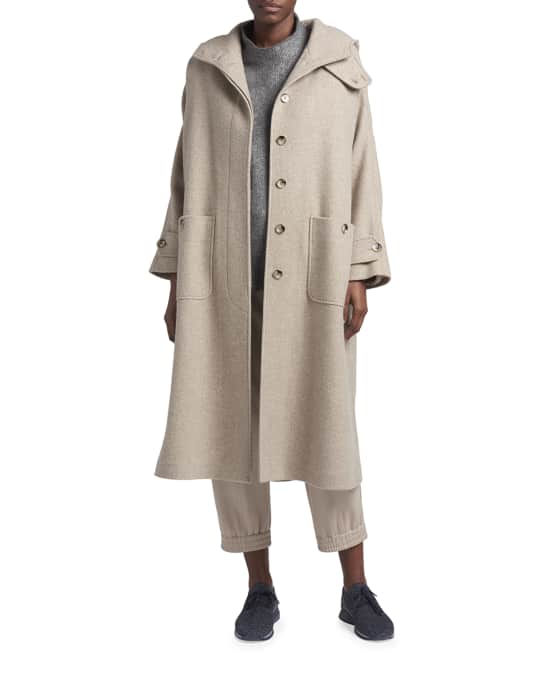 Giorgio Armani Hooded Basketweave Duffle Coat Neiman Marcus