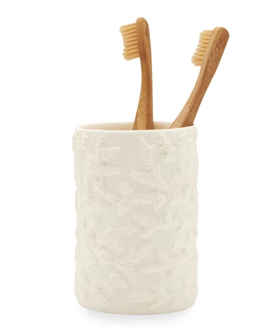 Pigeon and Poodle Alanya Round Brush Holder, White Neiman Marcus