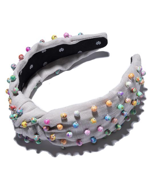 Lele Sadoughi Multicolor Millefiori Beaded Knot Headband  display picture 2