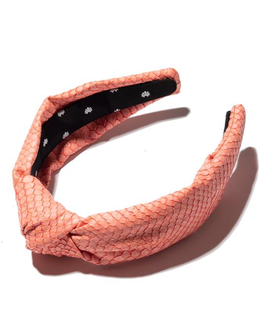 Lele Sadoughi Python-Print Faux-Leather Knot Headband  display picture 3