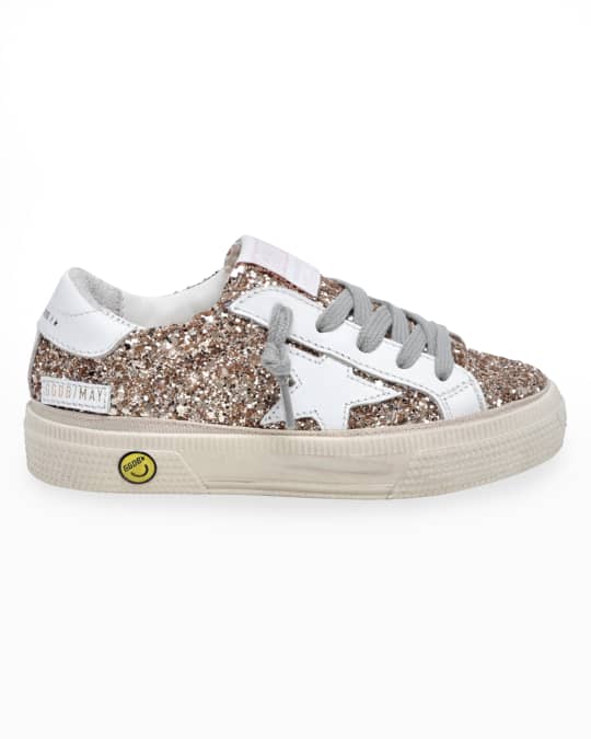 Golden Goose Girl's May Glitter Leather Low-Top Sneakers, Baby/Toddlers ...