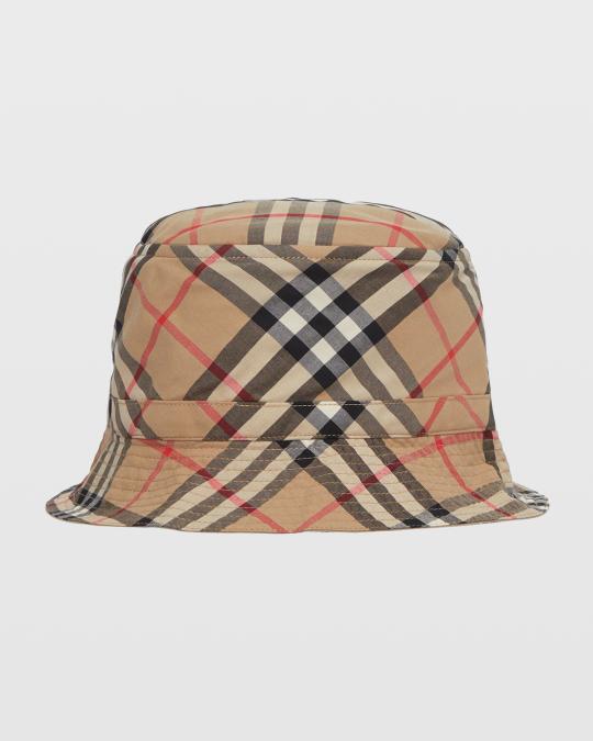 Gabriel Burberry Check Bucket Hat Authentic NEW BURBERRY Kids Beige GABRIEL Check Cotton Blend  main image 2