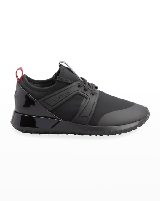 Moncler Emilia Mixed Leather Low-Top Sneakers | Neiman Marcus