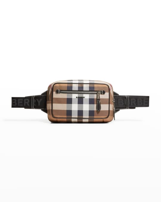 Men's Vintage Check Nylon Belt Bag/Fanny Pack