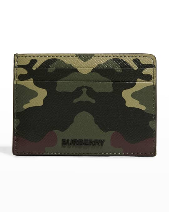 Burberry Men s Kier Camo Printed Leather Card Case Neiman Marcus