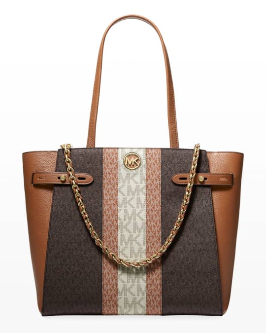 Carmen large color block logo tote bag