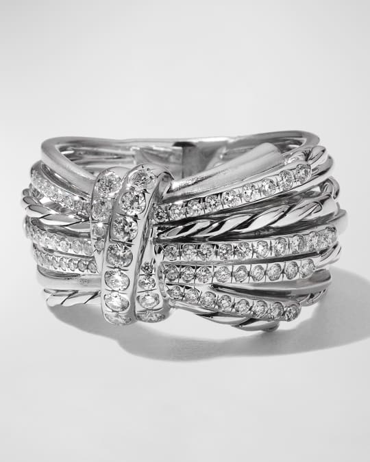 David Yurman 15mm Angelika Ring with Diamonds and Sterling Silver