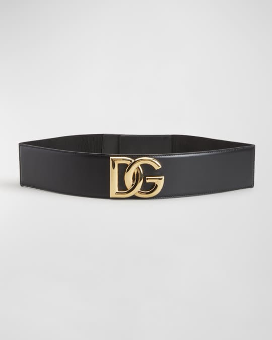 Dolce&Gabbana DG High-Waist Stretch Leather Belt | Neiman Marcus