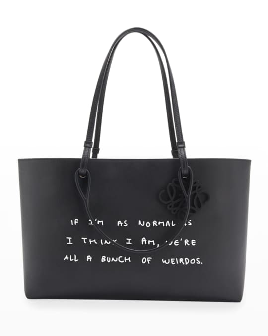 Loewe Script Calfskin Tote Bag Neiman Marcus