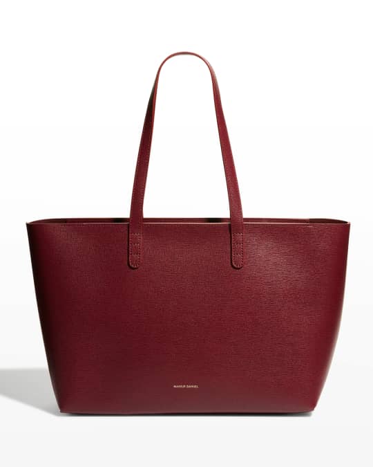 Small East West Zip Leather Tote Bag