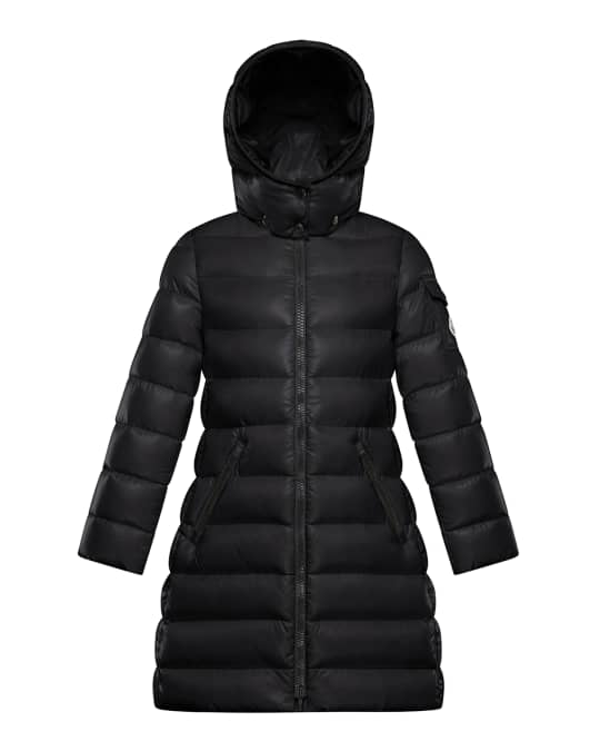 Moncler Girl's Moka Quilted Long Jacket, Size 8-14 | Neiman Marcus