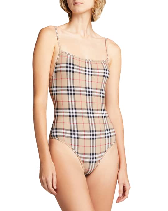 Burberry Delia Check One-Piece Swimsuit | Neiman Marcus