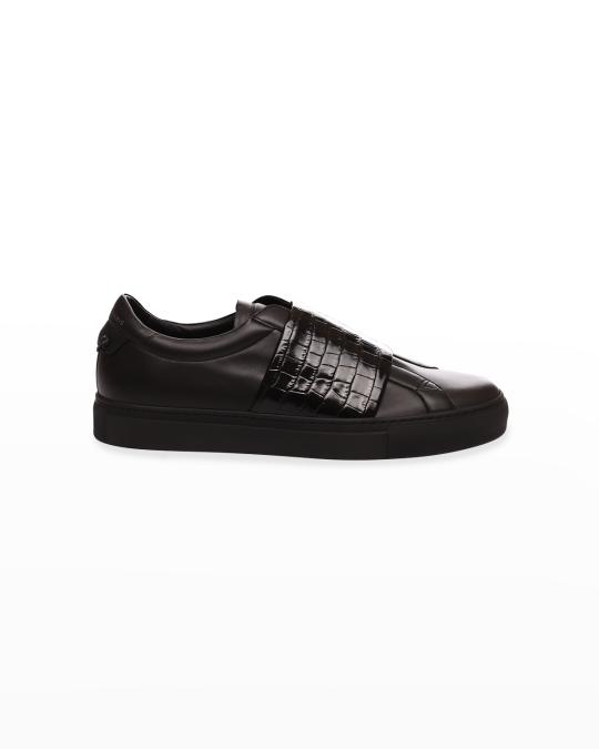 Givenchy Urban Street Croc-Embossed Strap Leather Sneakers Givenchy Urban Street Low Croc Leather Sneakers White Size 8  main image 3
