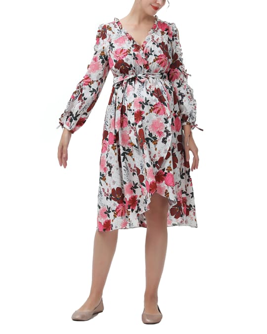 Maternity Akemi Floral Split Sleeve Dress