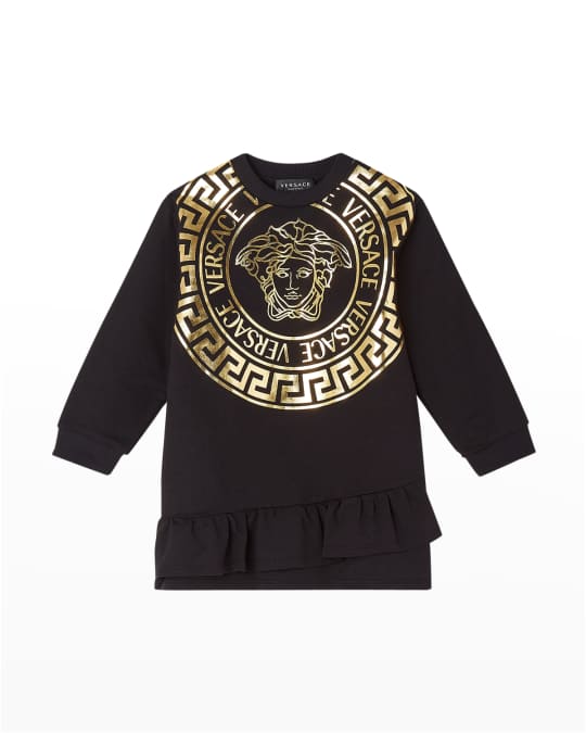 Girl s Metallic Medusa Logo Sweater Dress Size 4 6