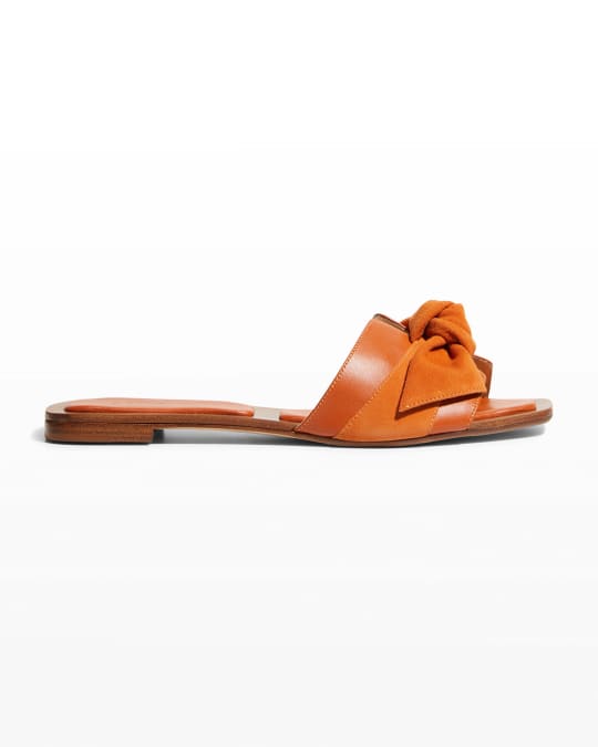 Alexandre Birman Maxi Clarita Mixed Leather Knot Sandals | Neiman Marcus