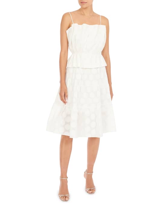 Milly Paloma Graphic Dot Clipping Tiered Dress | Neiman Marcus