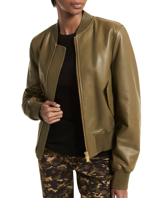 Michael kors store satin bomber jacket