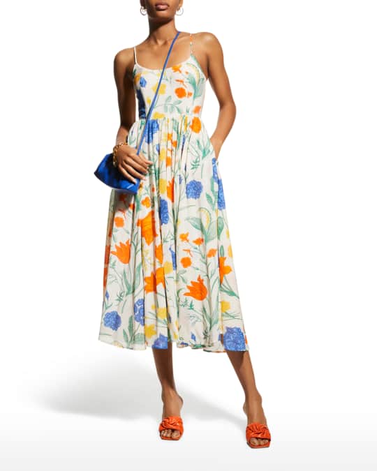 Mestiza New York Elodie Floral-Print Midi Dress | Neiman Marcus