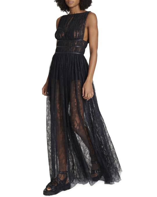 Embellished taffeta gown in black - Alaia