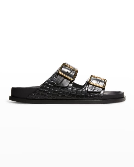 Black croc birkenstocks 2025