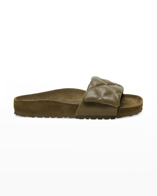Birkenstock Quilted Slide Sandals in Olive Green Birkenstock New w/ Box Milano Big Buckle Olive Green Oiled  main image 3