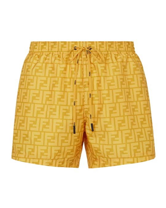 Fendi Men's Solid FF Swim Shorts Neiman Marcus