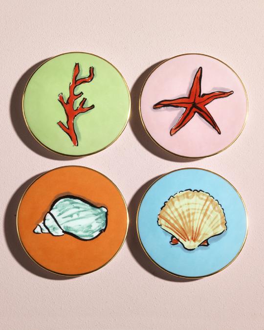 Ginori 1735 Il Viaggio di Nettuno Coasters, Set of 4 | Neiman Marcus