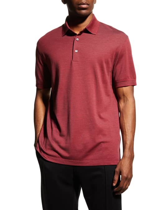 ZEGNA Men's Tipped Solid Polo Shirt | Neiman Marcus