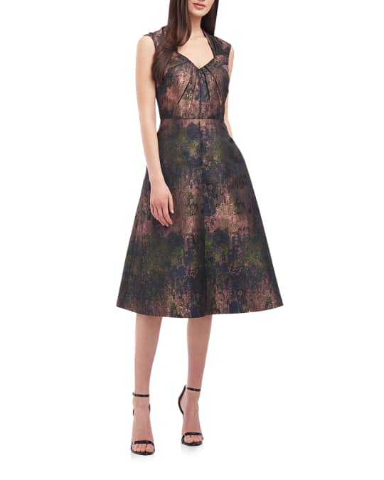 Meadow Metallic Jacquard Dress