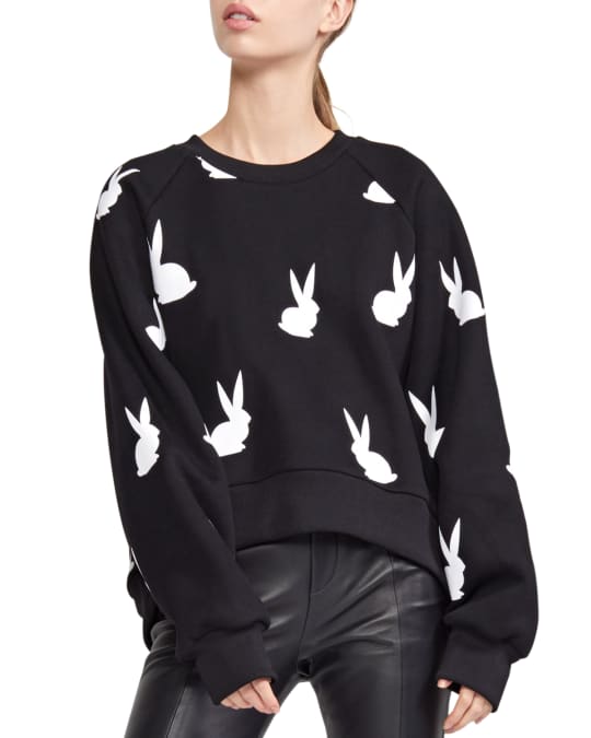 Cynthia Rowley Flynn Flocked Bunny Pullover | Neiman Marcus