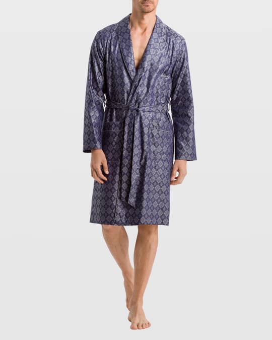 Hanro Selection Printed Cotton Robe Neiman Marcus