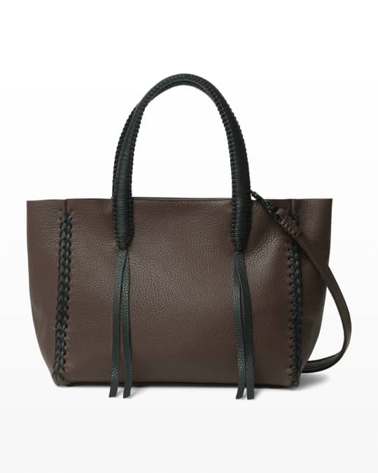 Callista Bicolor Topstitch Mini Tote Bag Neiman Marcus