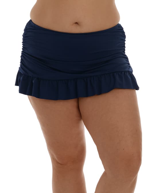 Plus size ruffle swim skirt online