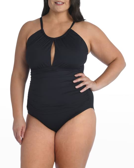 Plus Size Island Goddess High Neck One Piece Swimsuit
