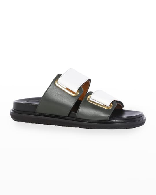 Marni Fussbett Bicolor Leather Slide Sandals Neiman Marcus