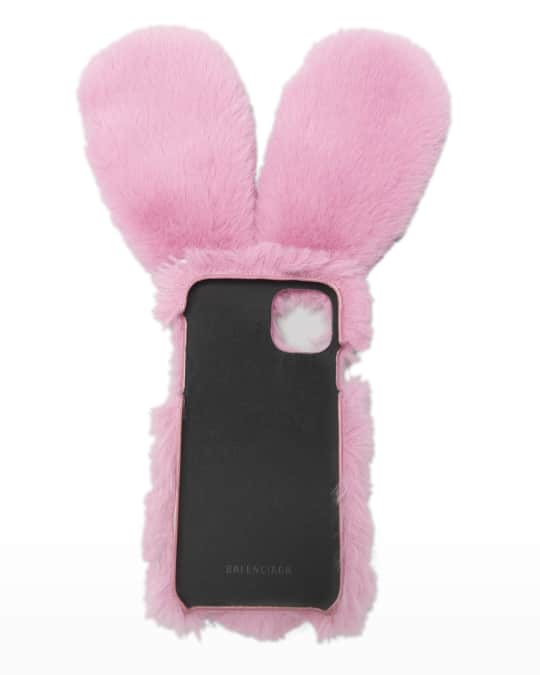 Bunny Ears Faux-Fur iPhone 12 Case/Crossbody Bag